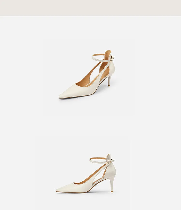 Ankle Strap Leather Shoes
