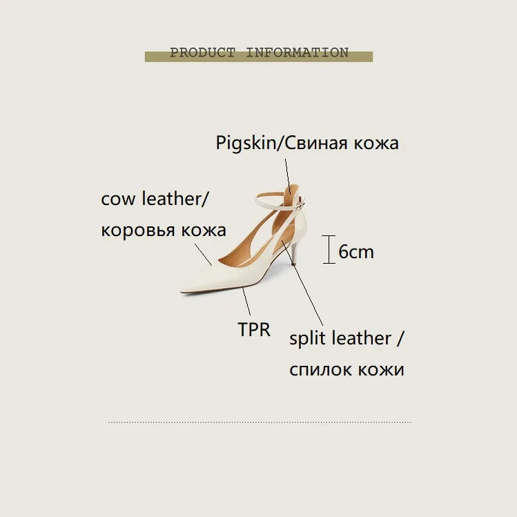 Ankle Strap Leather Shoes