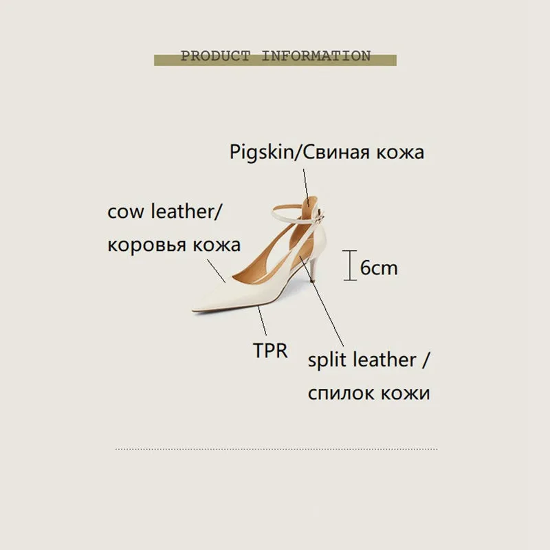 Ankle Strap Leather Shoes