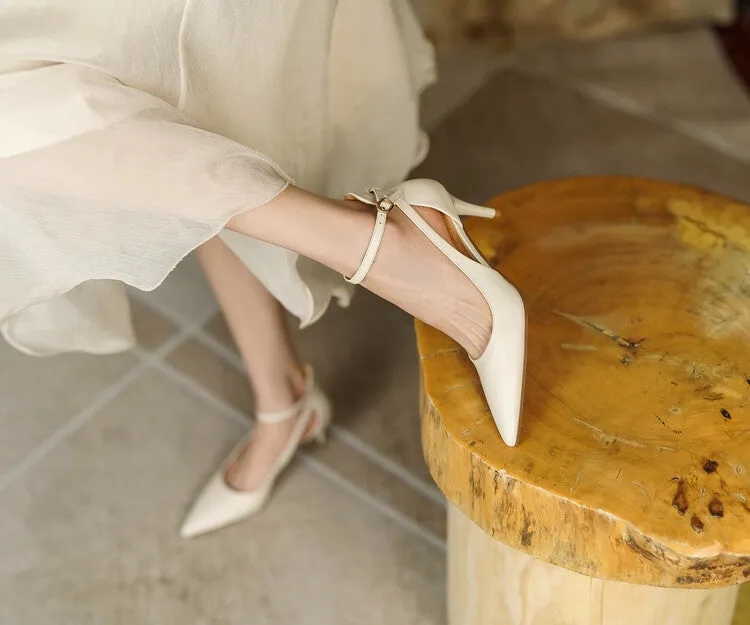Ankle Strap Leather Shoes