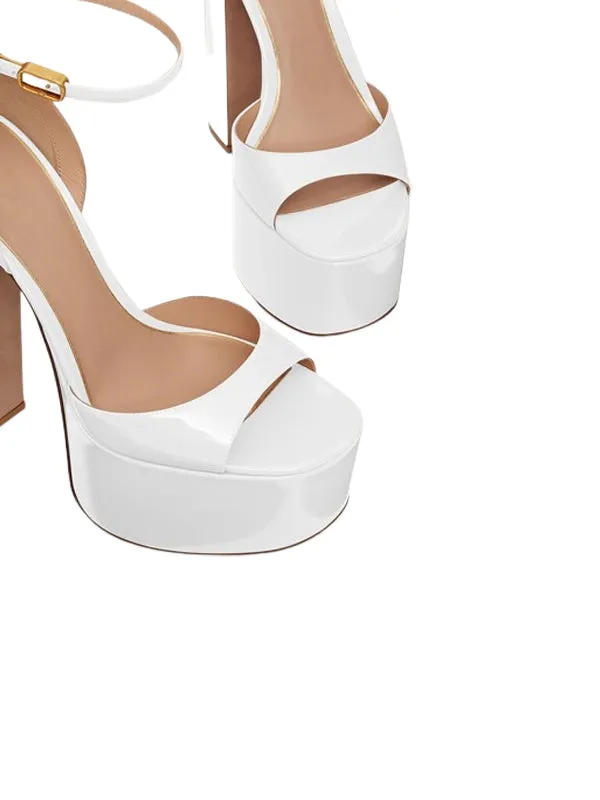 Ankle Strap Platform Leather Sandal