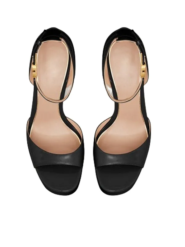 Ankle Strap Platform Leather Sandal