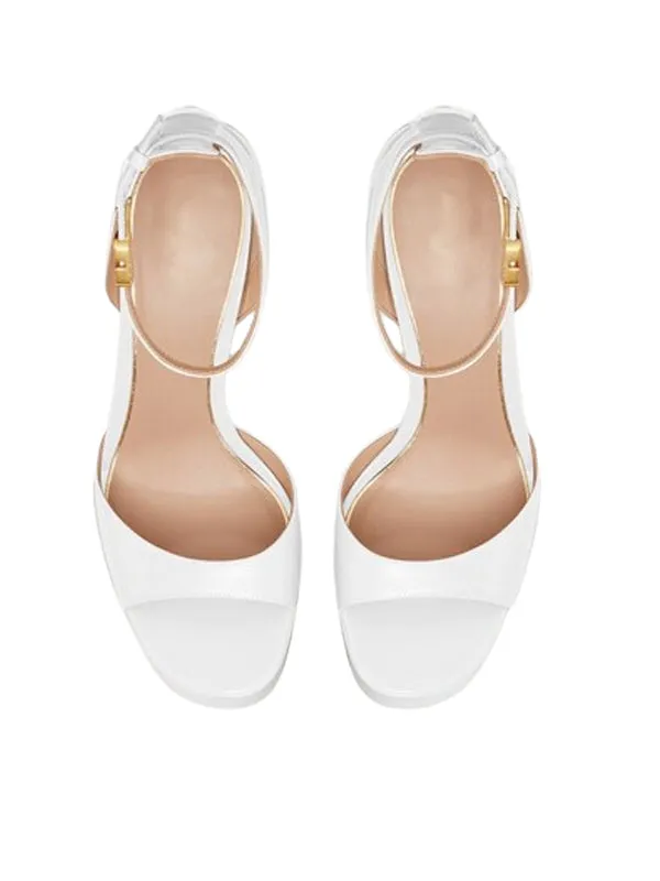 Ankle Strap Platform Leather Sandal