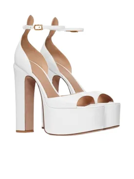 Ankle Strap Platform Leather Sandal