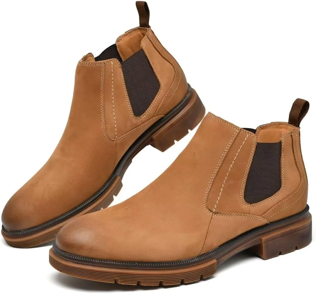 Arkbird Chelsea Ankle Boots for Men Genuine Leather Oxford Casual and Formal Dress Boot