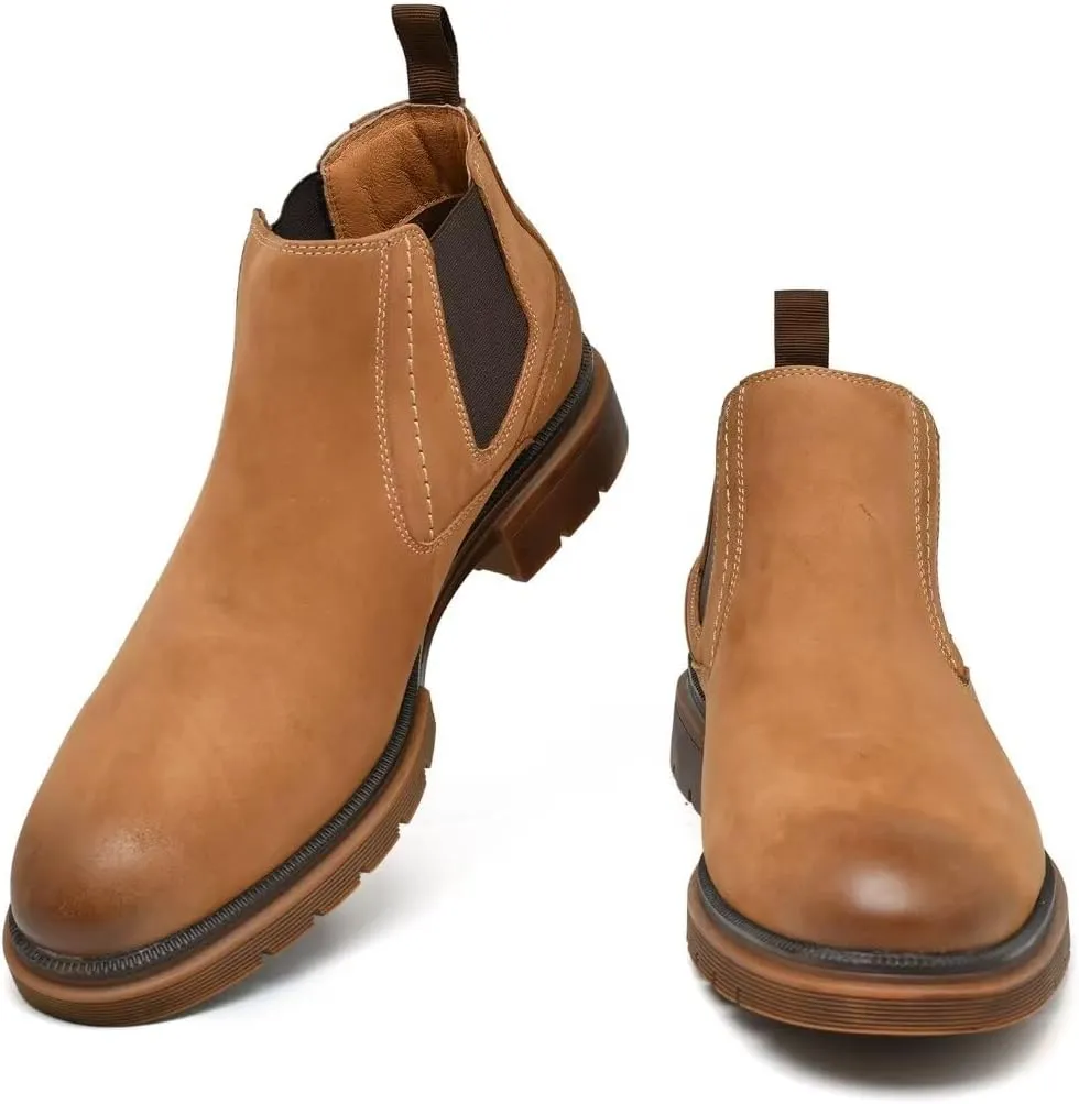 Arkbird Chelsea Ankle Boots for Men Genuine Leather Oxford Casual and Formal Dress Boot