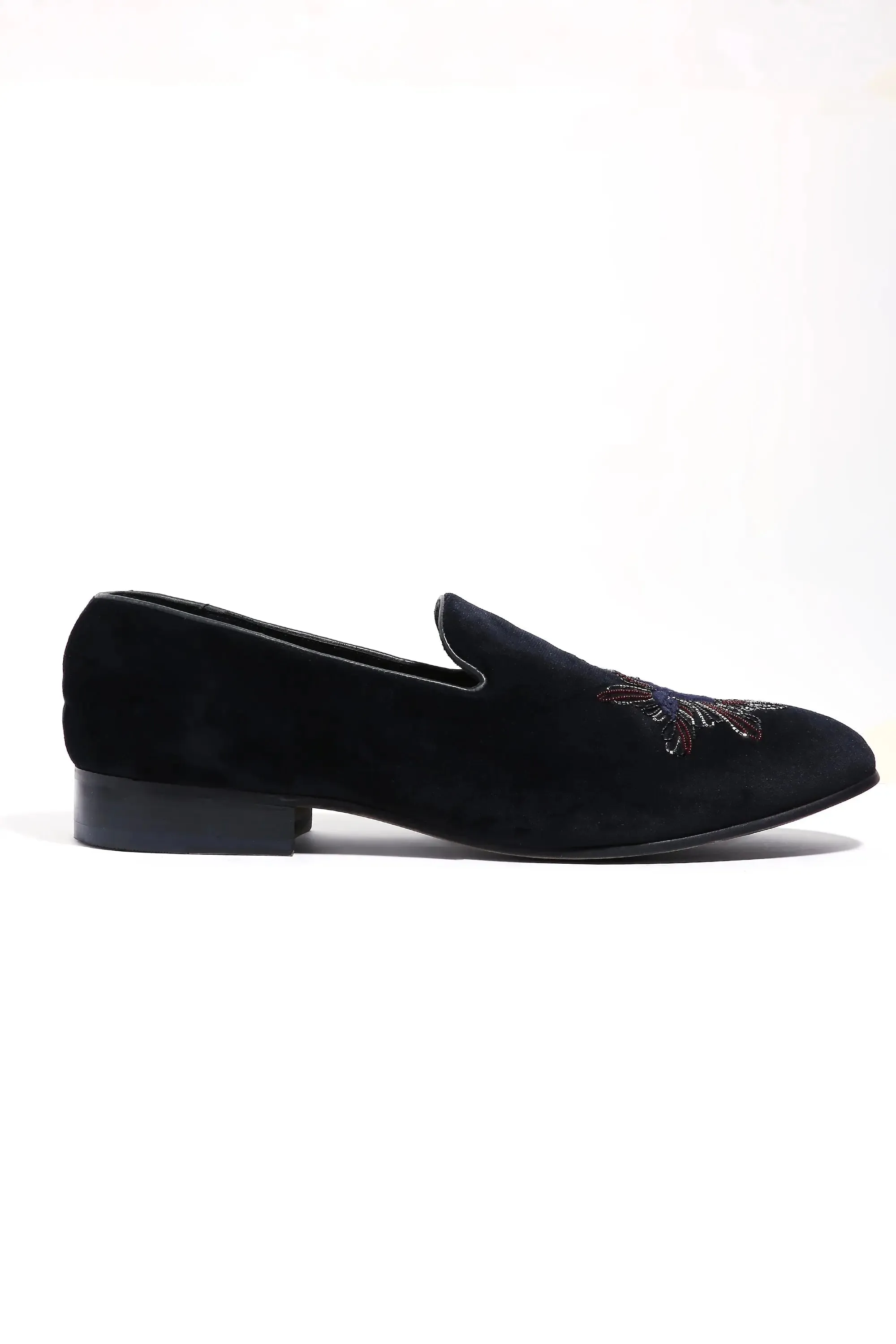 Avian Elegance Velvet Slip-Ons