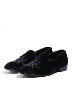 Avian Elegance Velvet Slip-Ons