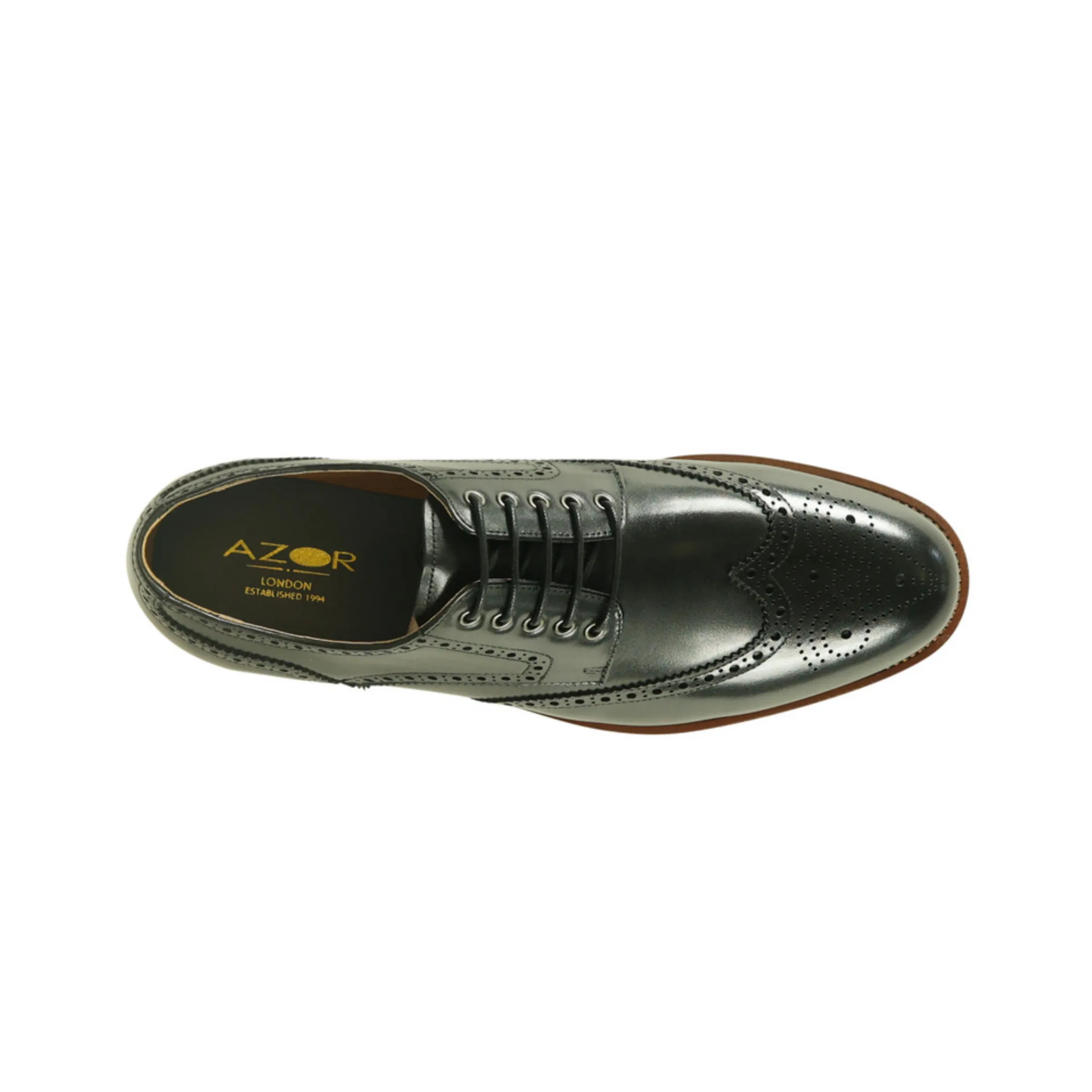AZOR LA MODE Richmond Brogue Wing Tip Smart Shoe Black