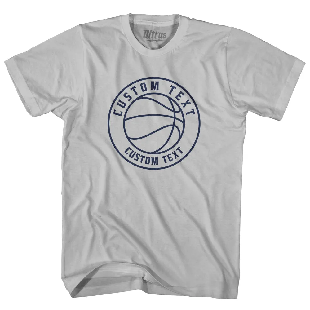 Basketball Custom Text Adult Cotton T-shirt