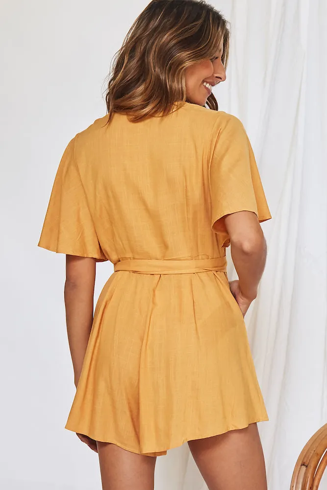 Coastal Treasure Playsuit Mustard