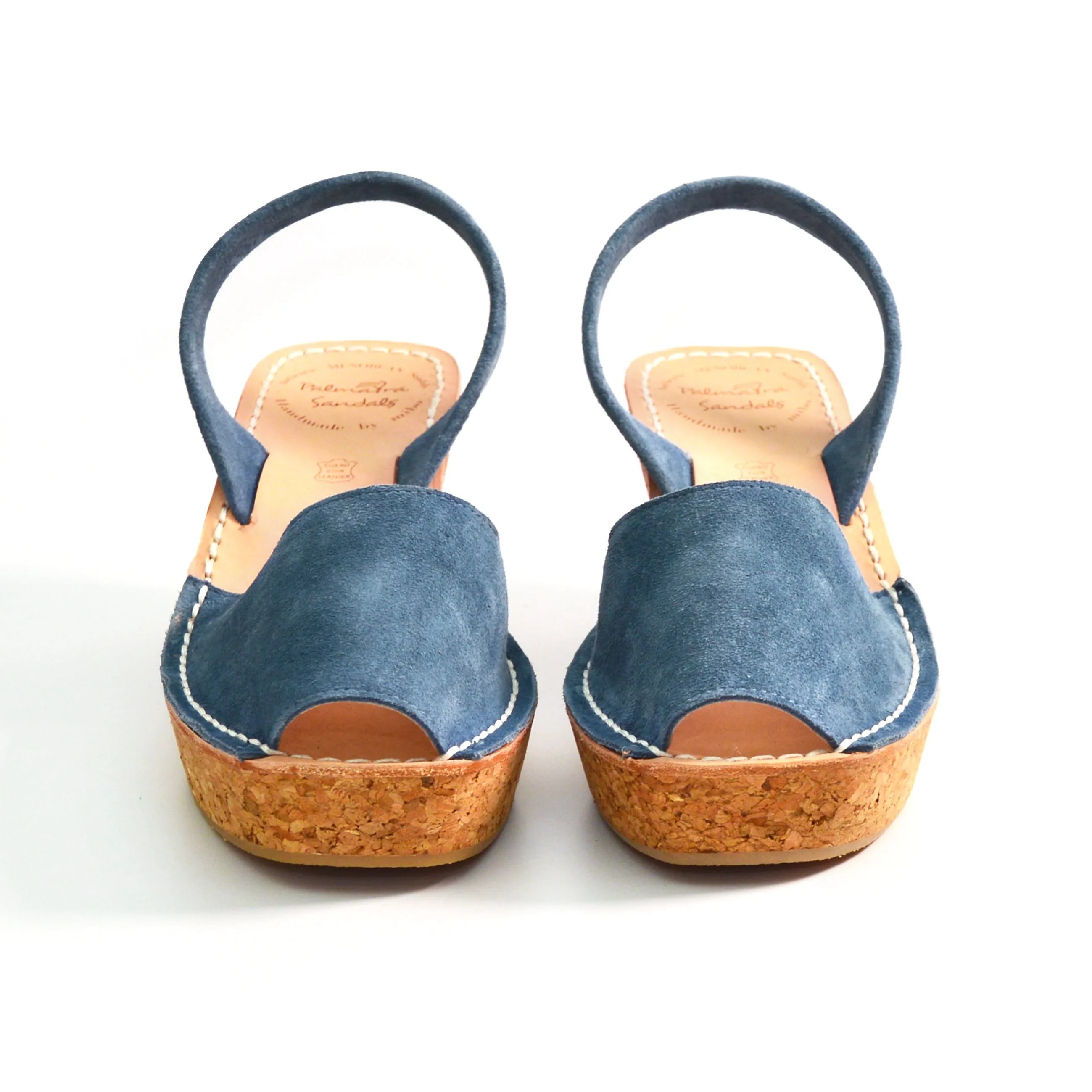 Denim Blue Suede Cork Wedge