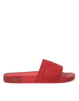 Dolce & Gabbana Classic Red Rubber Beachwear Slides