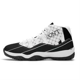 DX4 Black Logo. White ,Black Netting ,Design  & White High Top Air Retro Sneakers - White