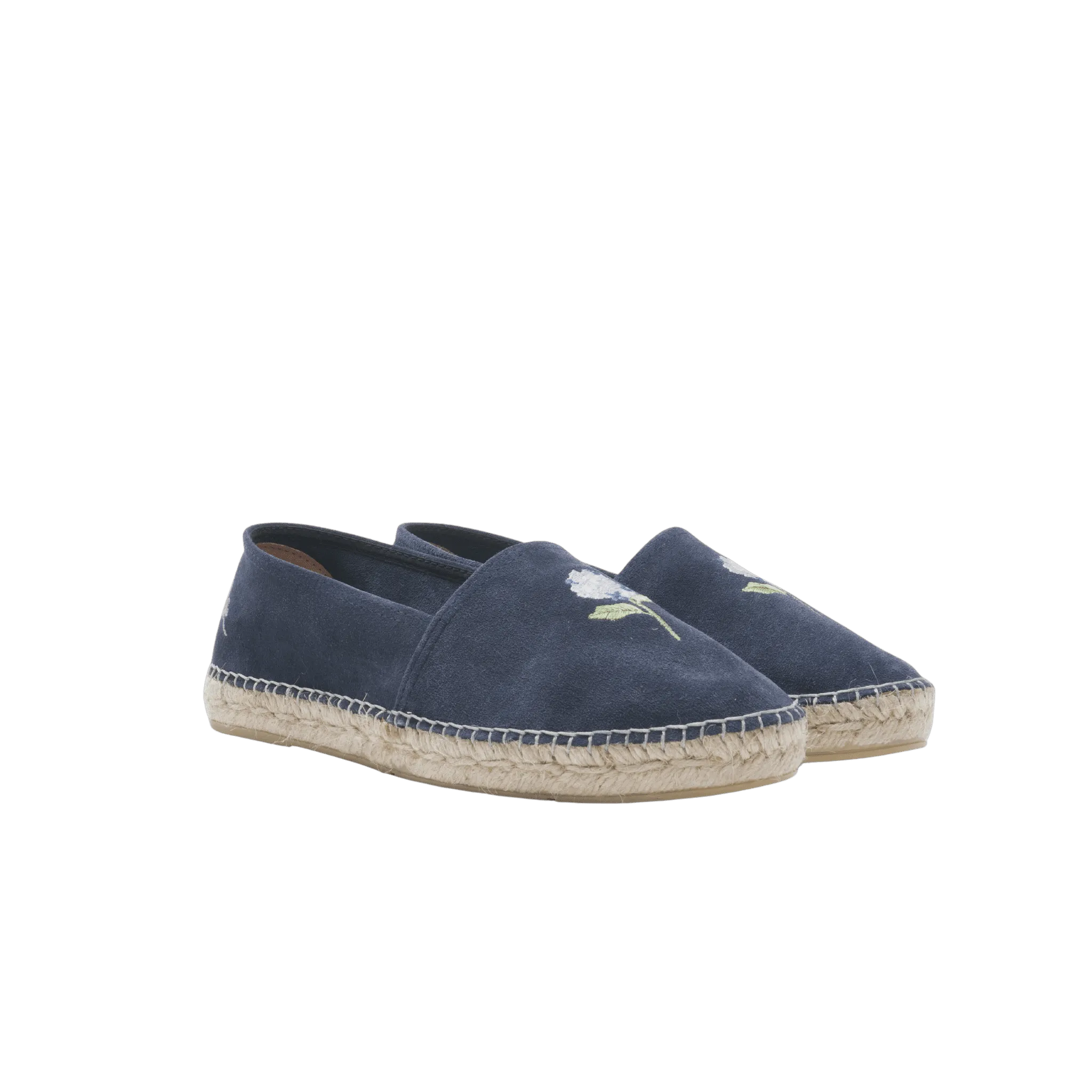 Espadrilles Suede (Women) - Flower Embroidery