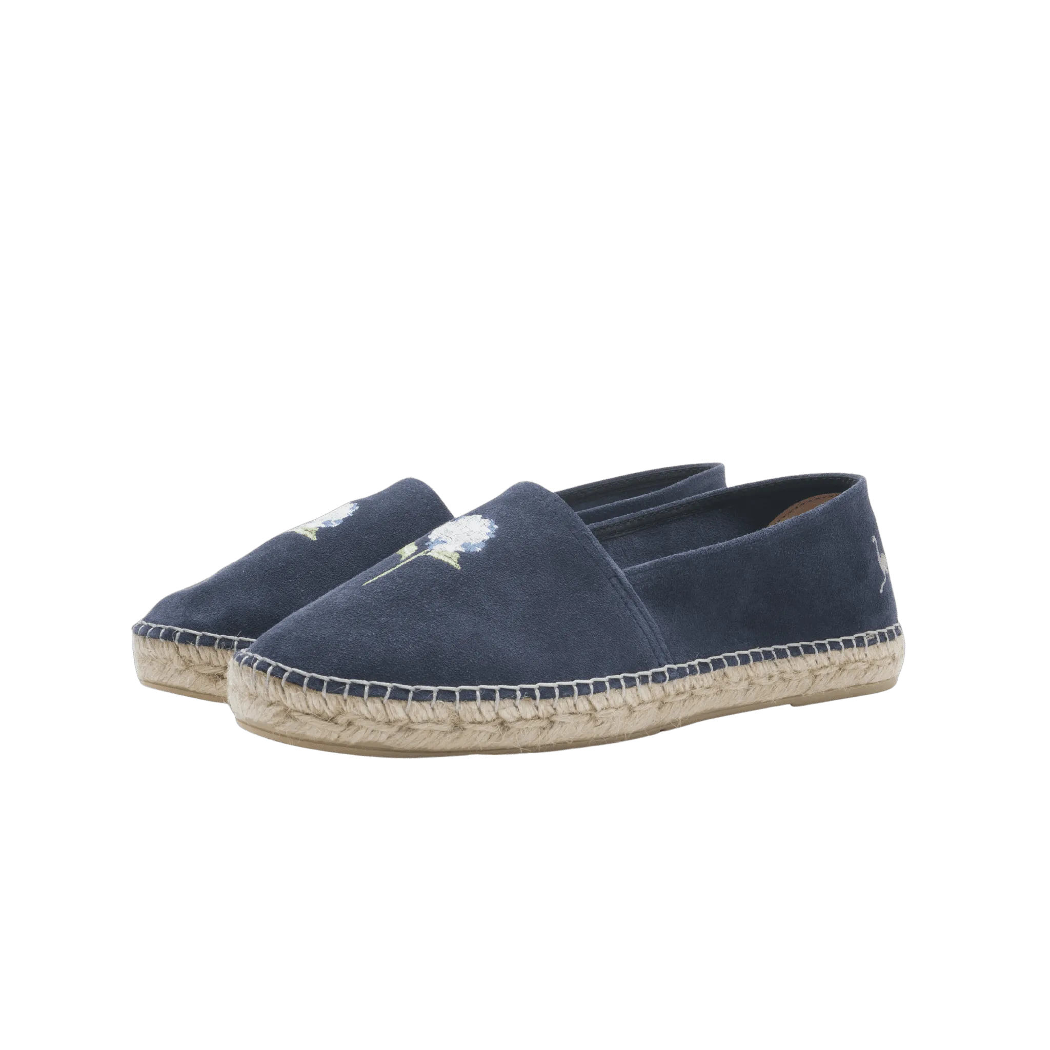Espadrilles Suede (Women) - Flower Embroidery
