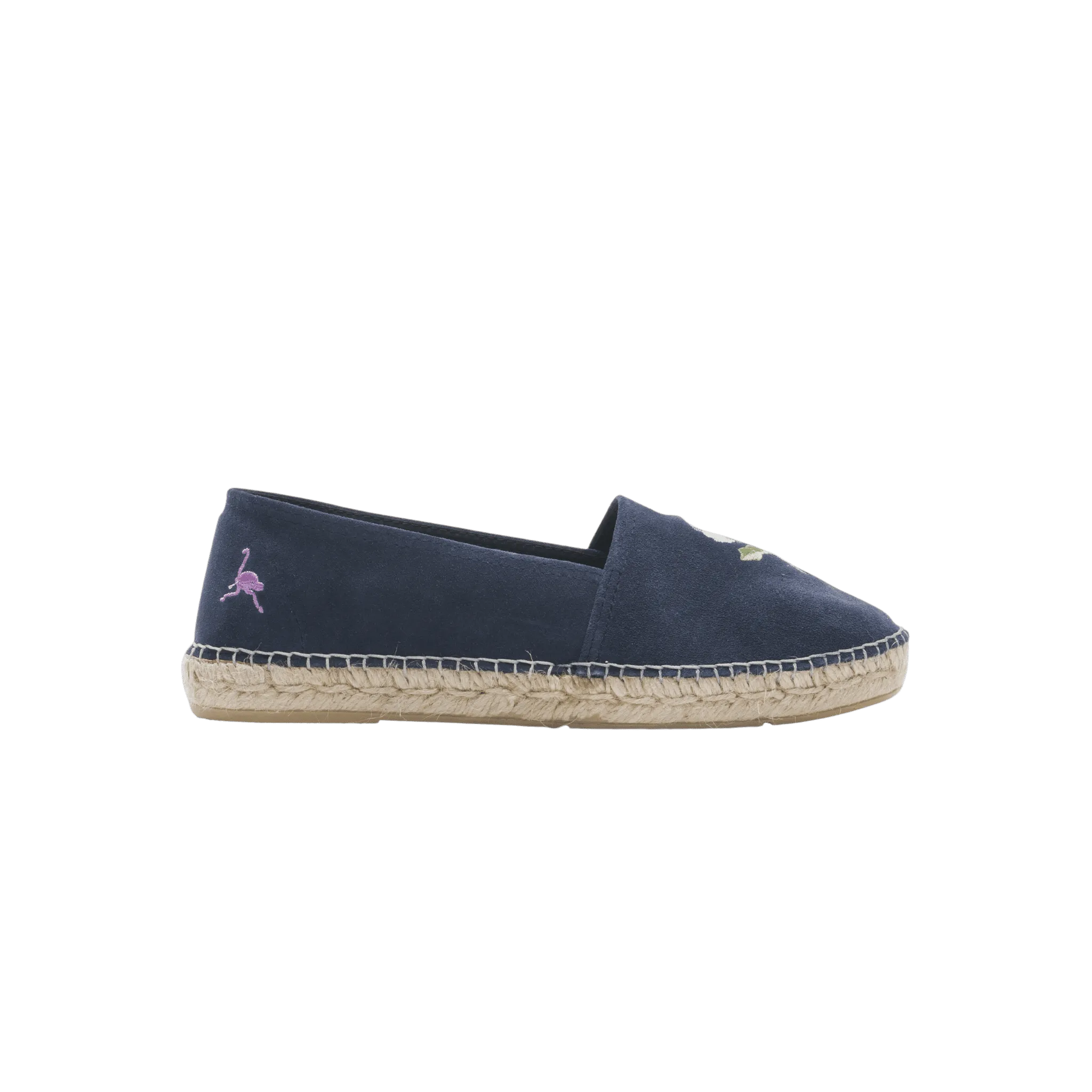 Espadrilles Suede (Women) - Flower Embroidery