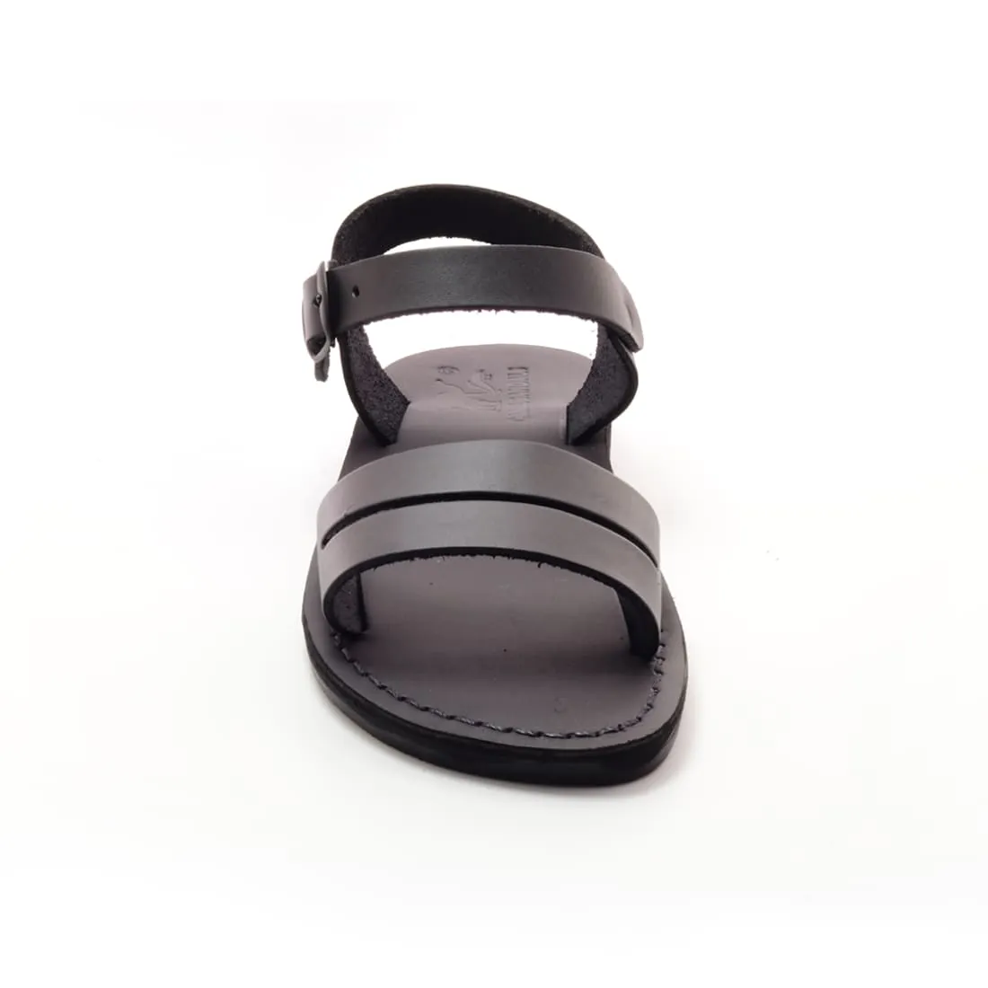 Genesis - Black women leather sandal with ankle strap