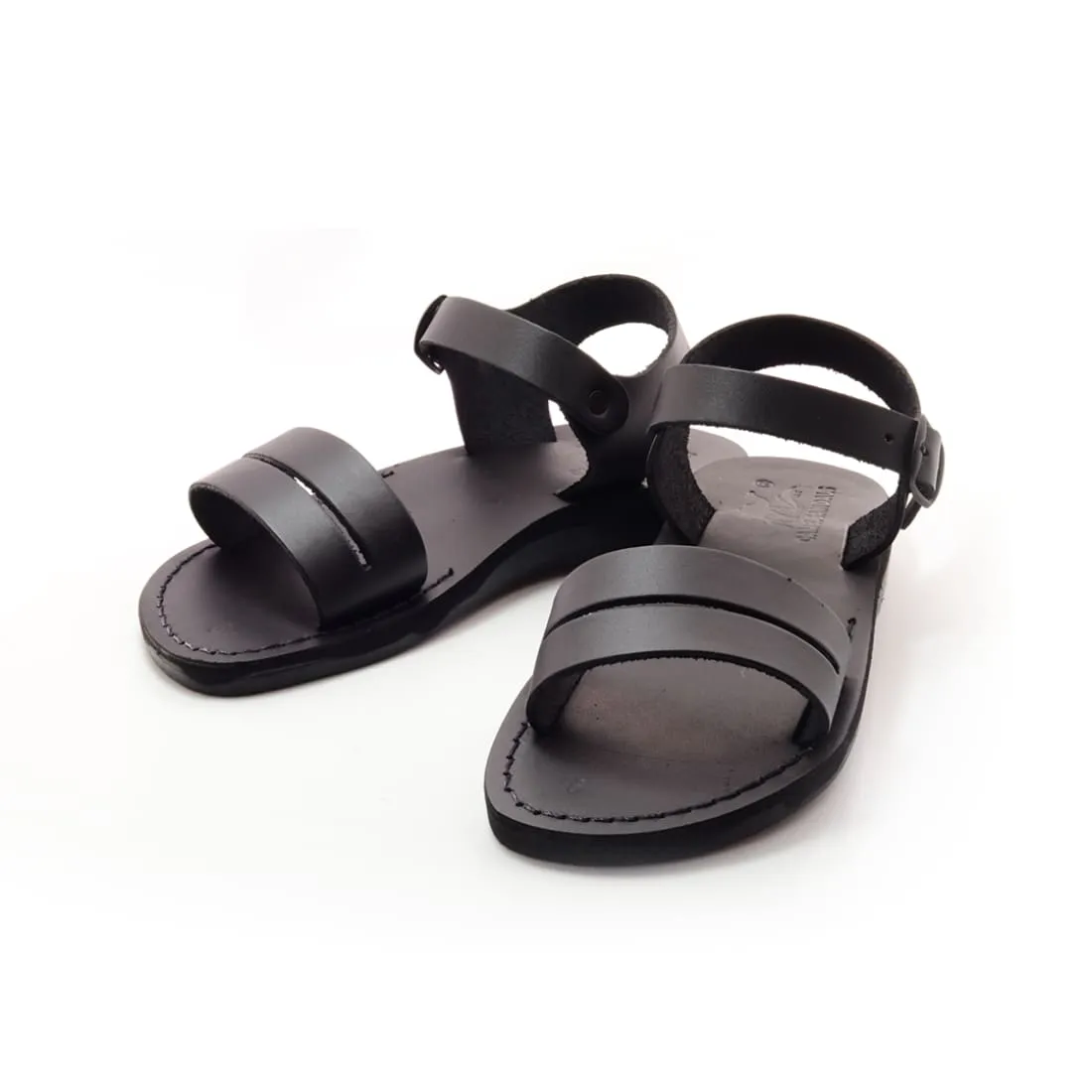 Genesis - Black women leather sandal with ankle strap