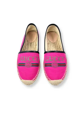 GUCCI - CANVAS LOGO ESPADRILLES CYCLAMEN ROSE - SZ 37.5