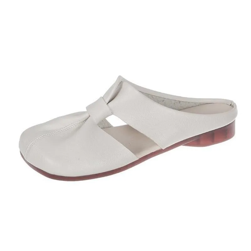 Hot Sale 49% OffPlus-size Cut-Out Design Flat Mules