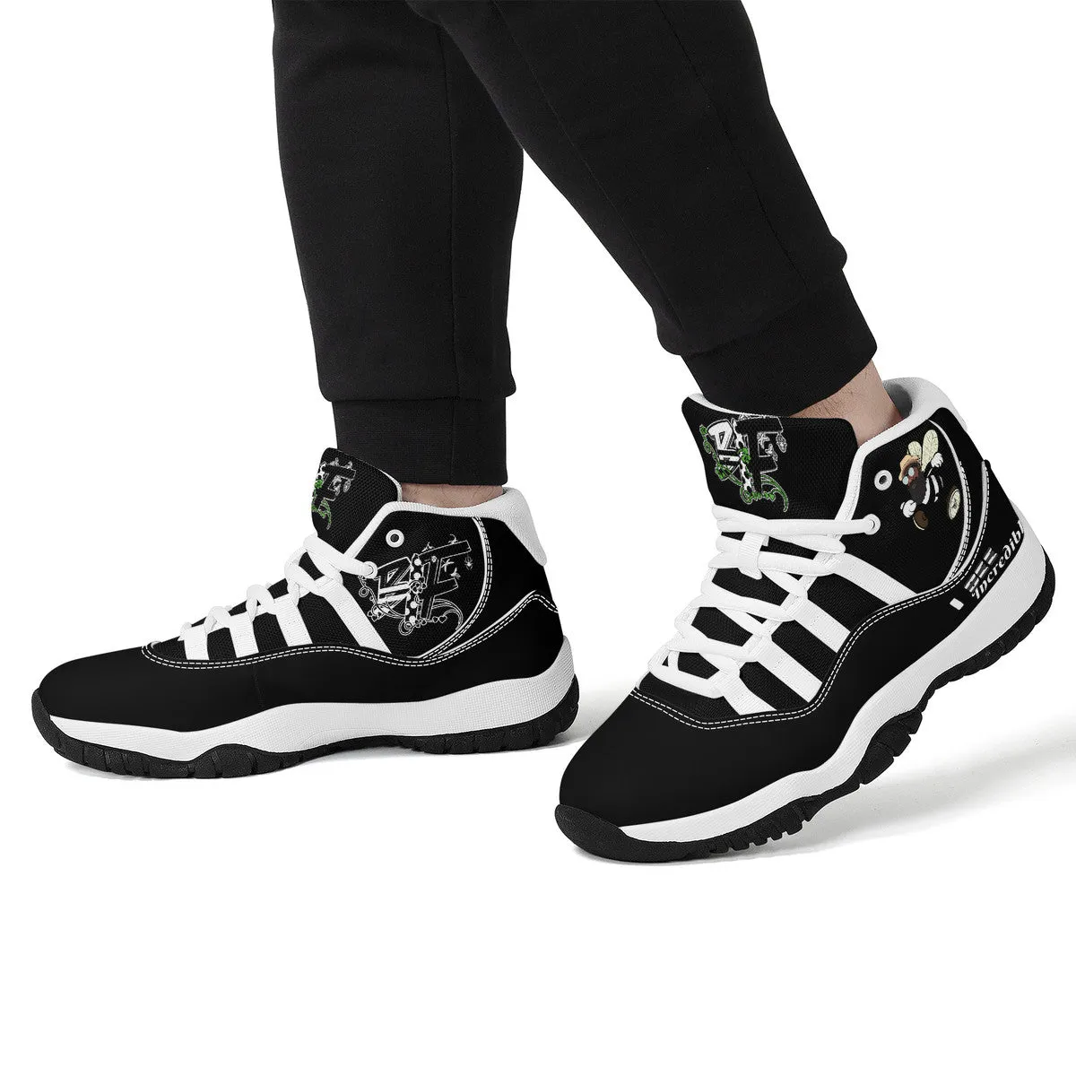 I Bee Incredible High Top Air Retro Sneakers - White/Black