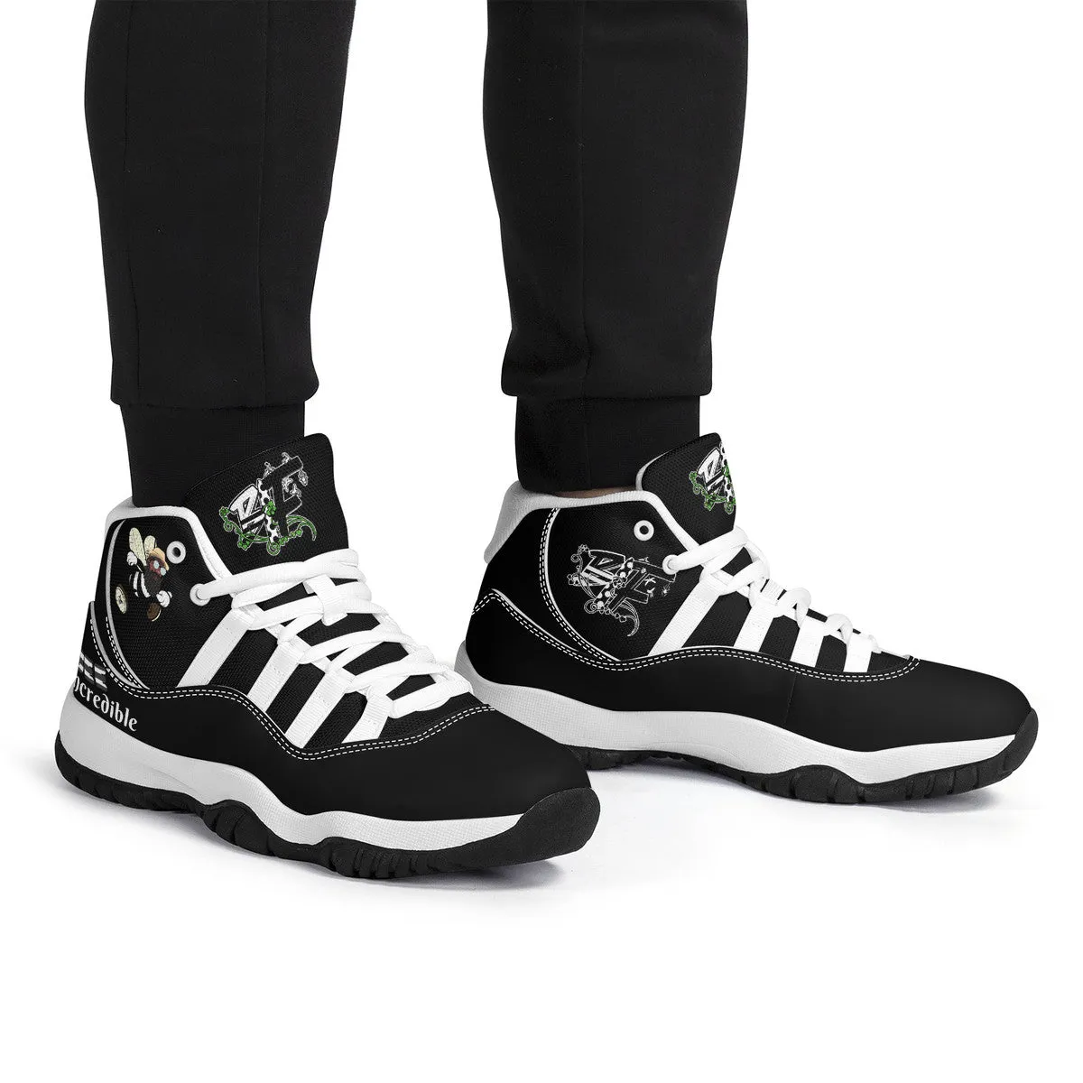I Bee Incredible High Top Air Retro Sneakers - White/Black