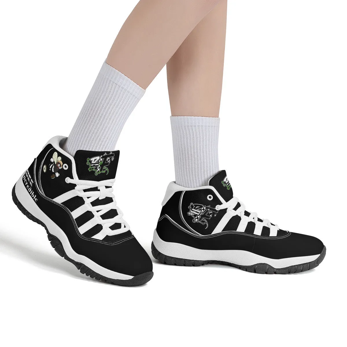I Bee Incredible High Top Air Retro Sneakers - White/Black