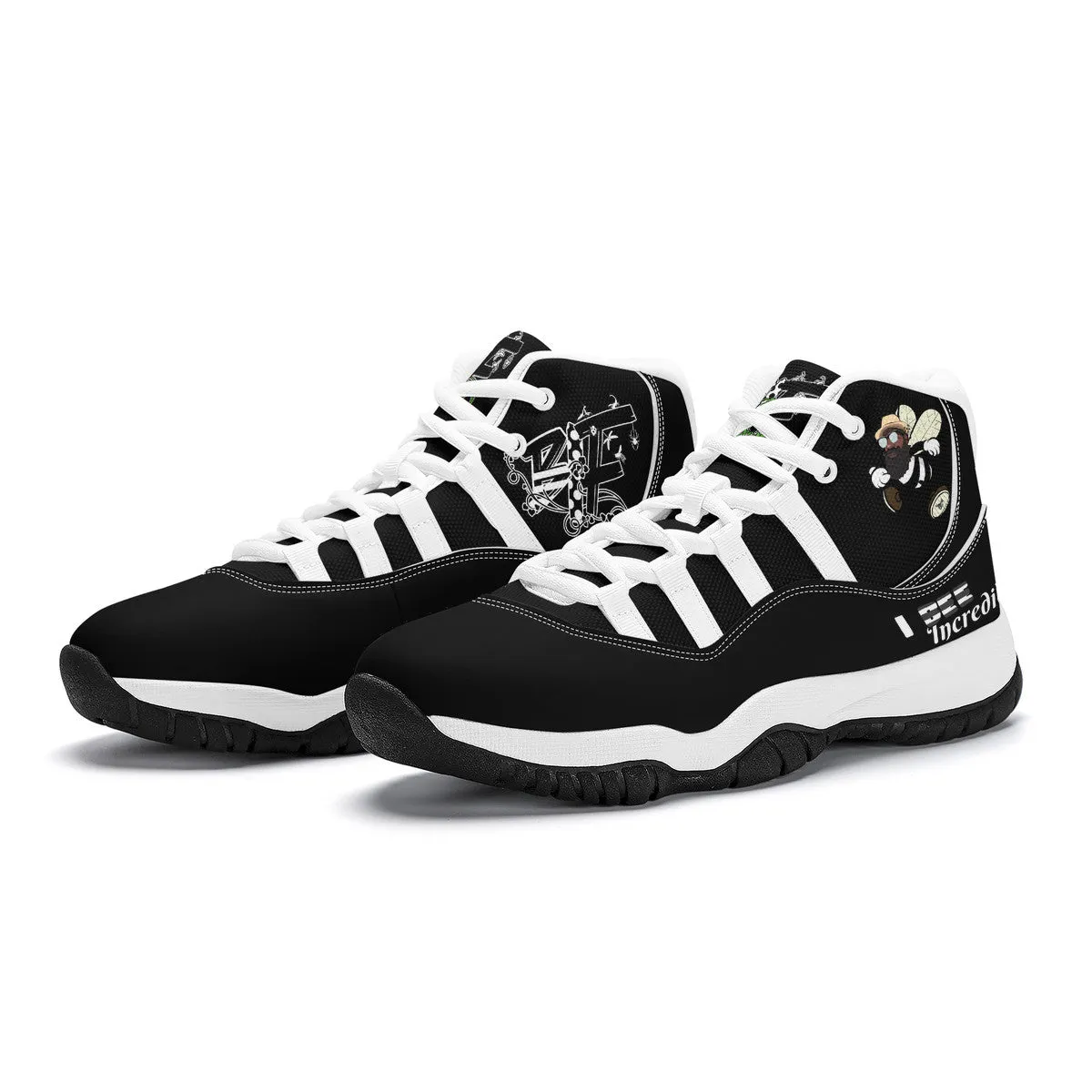 I Bee Incredible High Top Air Retro Sneakers - White/Black