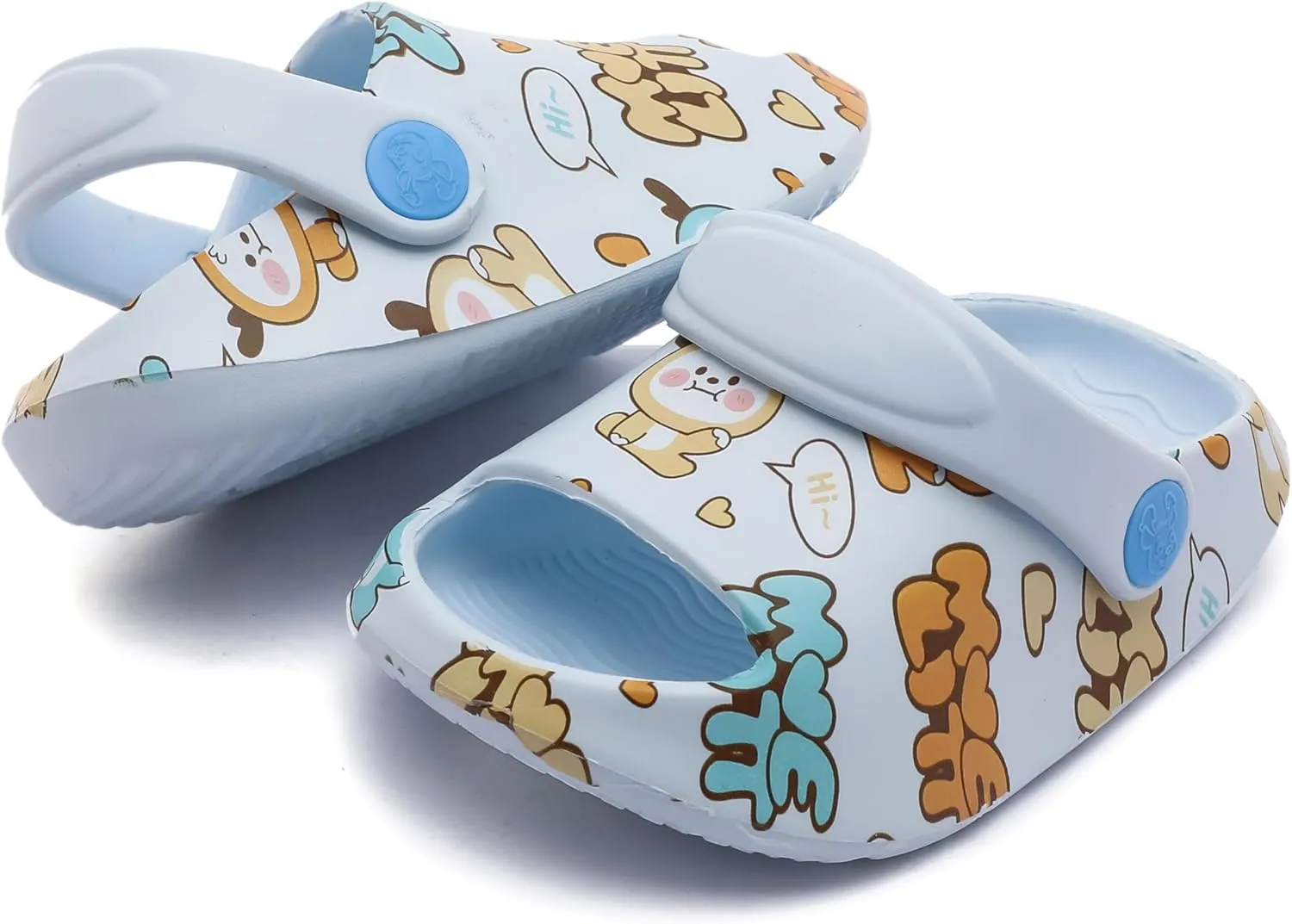 LONSOEN Kids Summer Clogs Boys Girls Slide Sandals Adjustable Toddler Indoor Outdoor Slippers Children Beach Pool Shoes