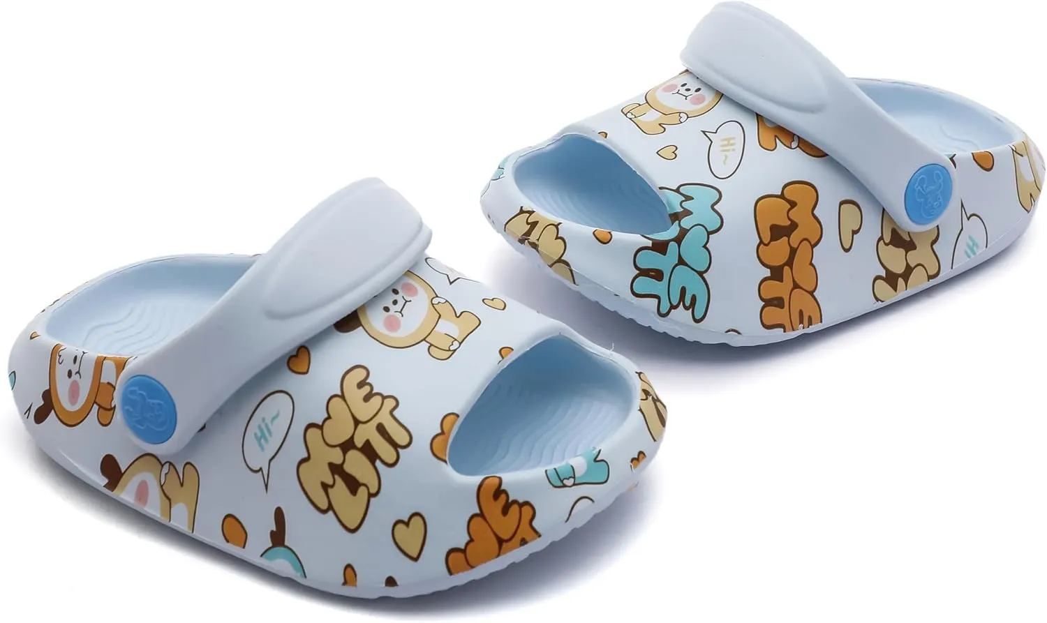 LONSOEN Kids Summer Clogs Boys Girls Slide Sandals Adjustable Toddler Indoor Outdoor Slippers Children Beach Pool Shoes