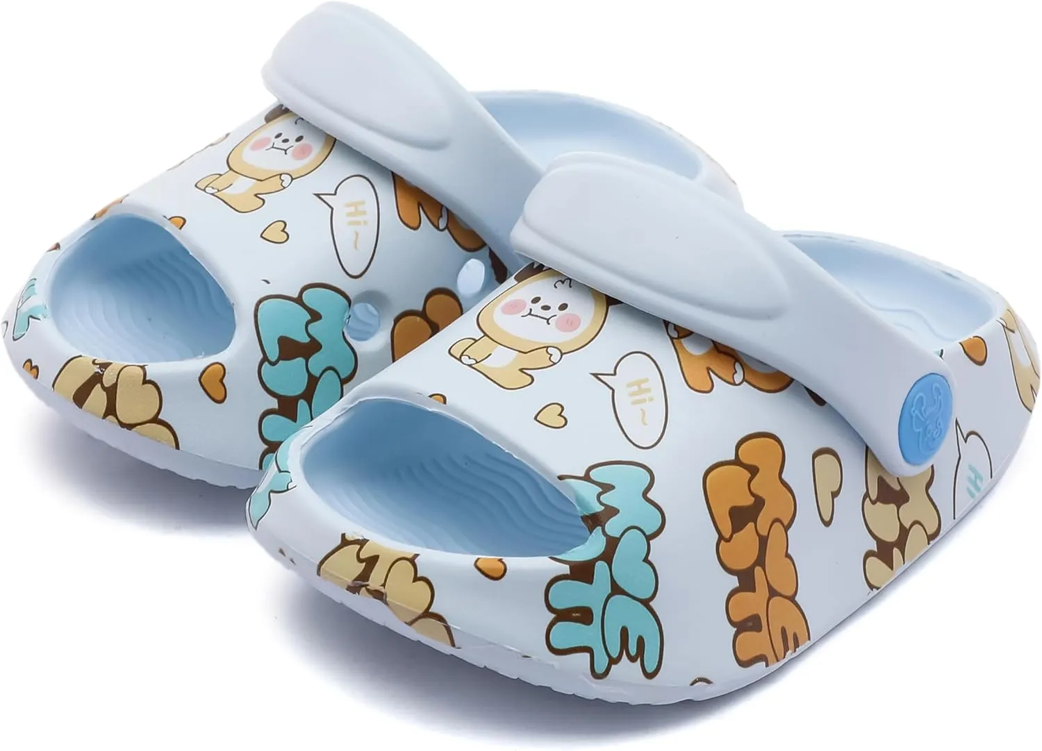 LONSOEN Kids Summer Clogs Boys Girls Slide Sandals Adjustable Toddler Indoor Outdoor Slippers Children Beach Pool Shoes
