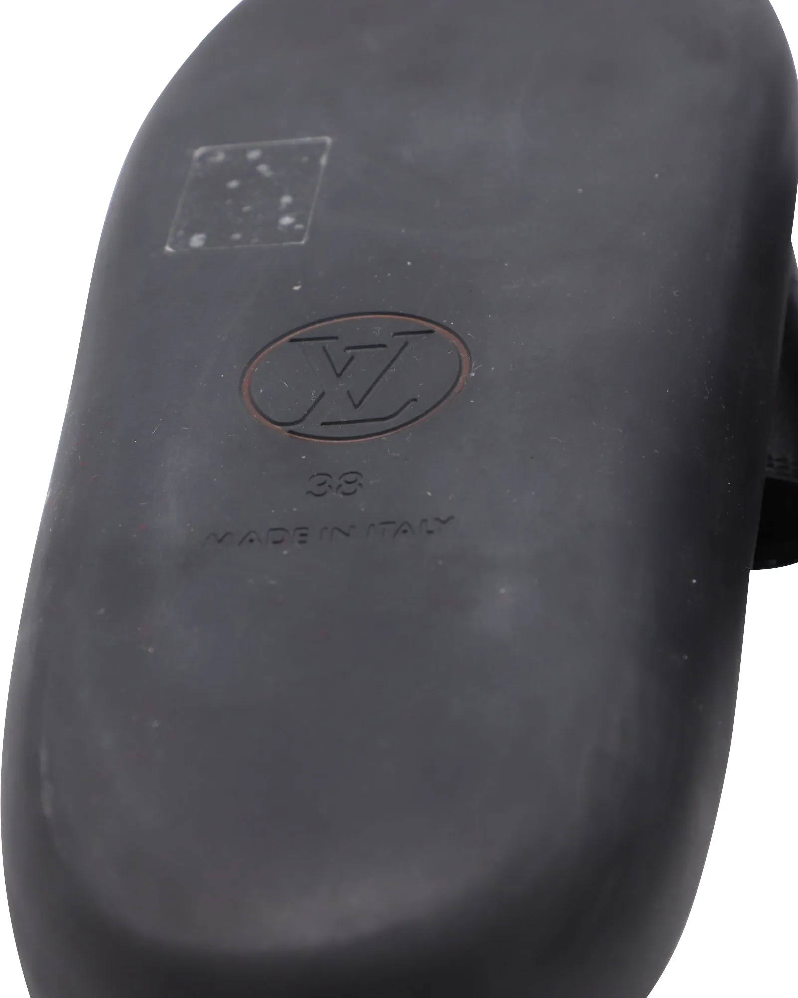Louis Vuitton Flamingo Flat Slides in Black Leather