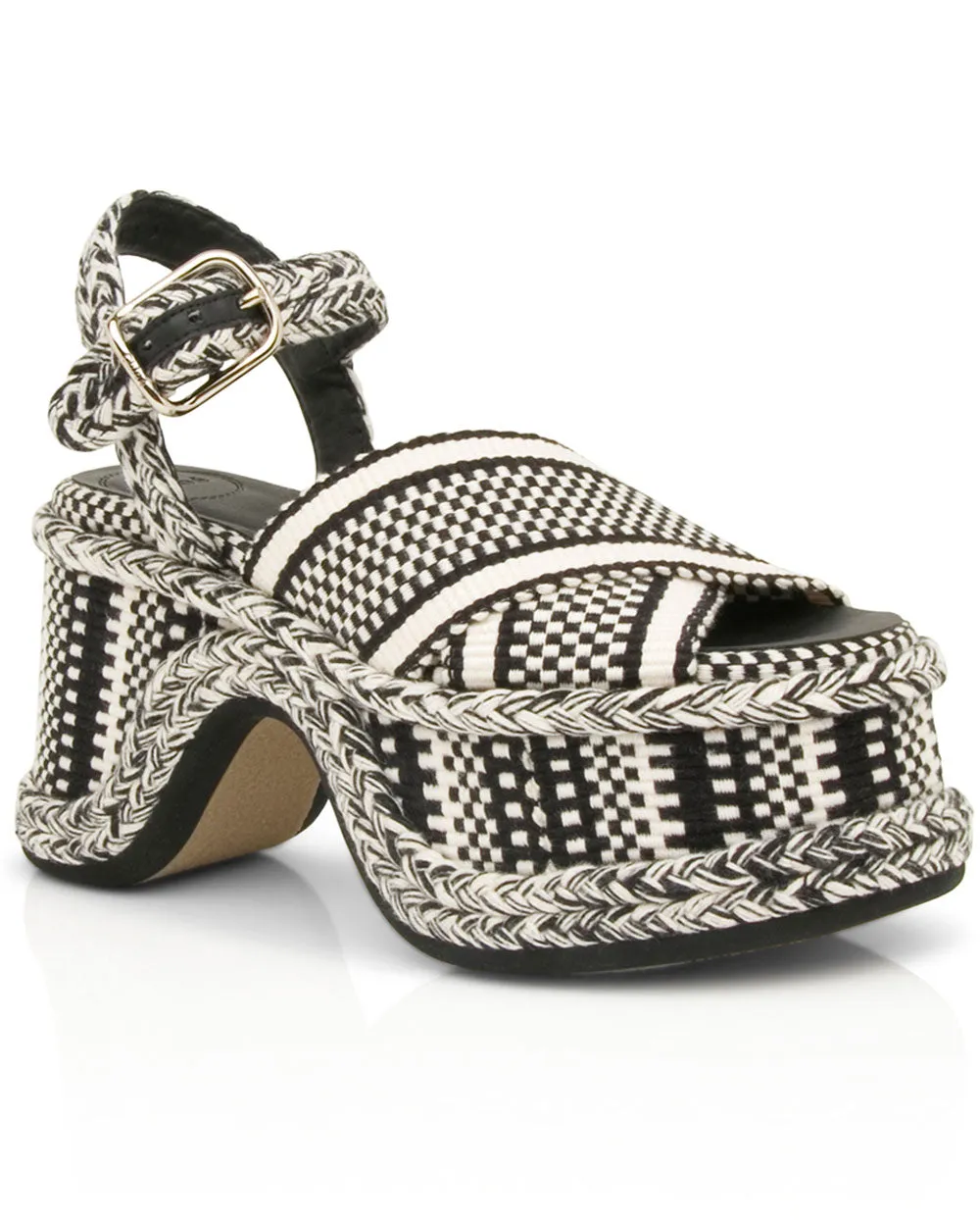 Meril Platform Sandal in Black and White