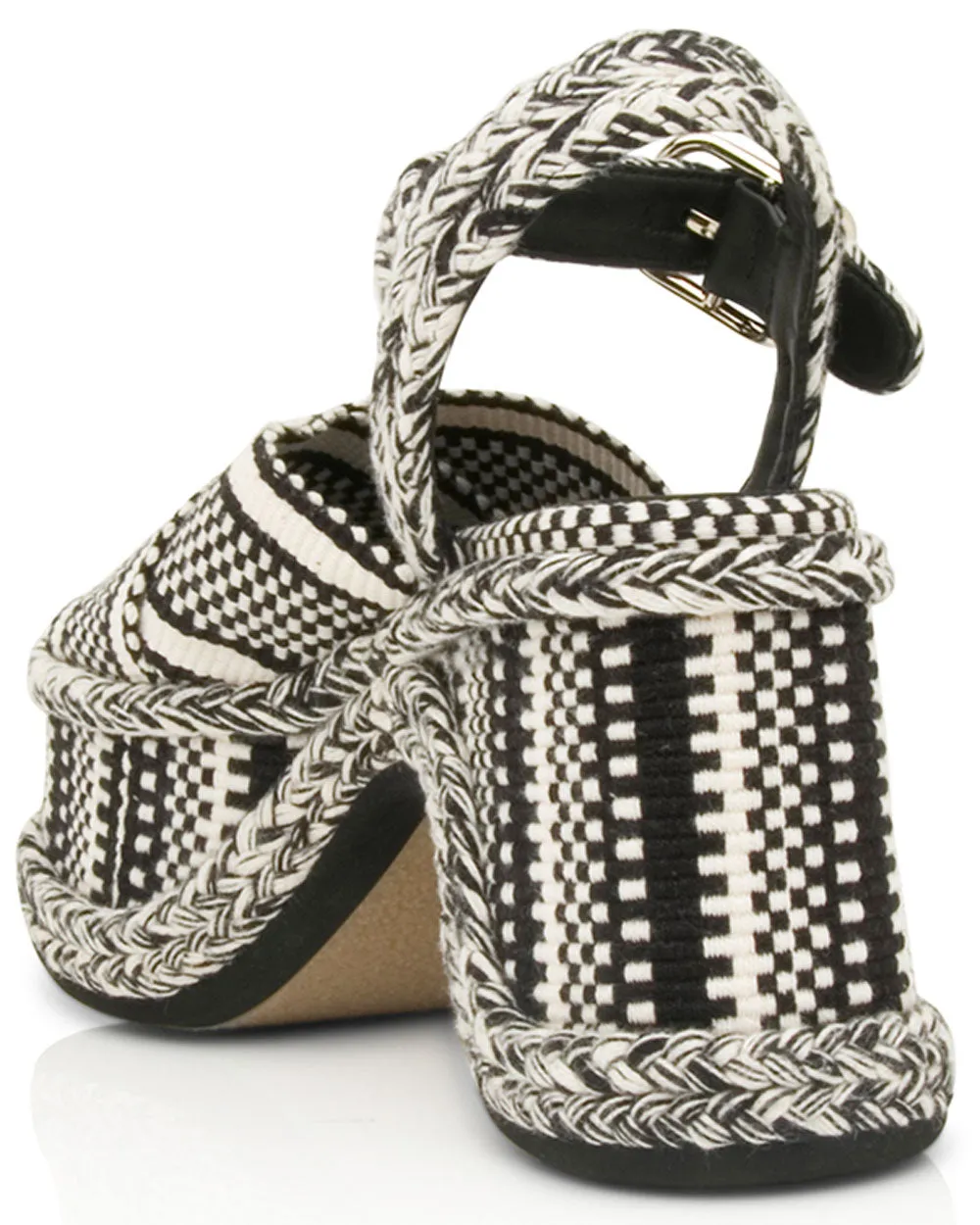 Meril Platform Sandal in Black and White