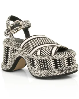 Meril Platform Sandal in Black and White