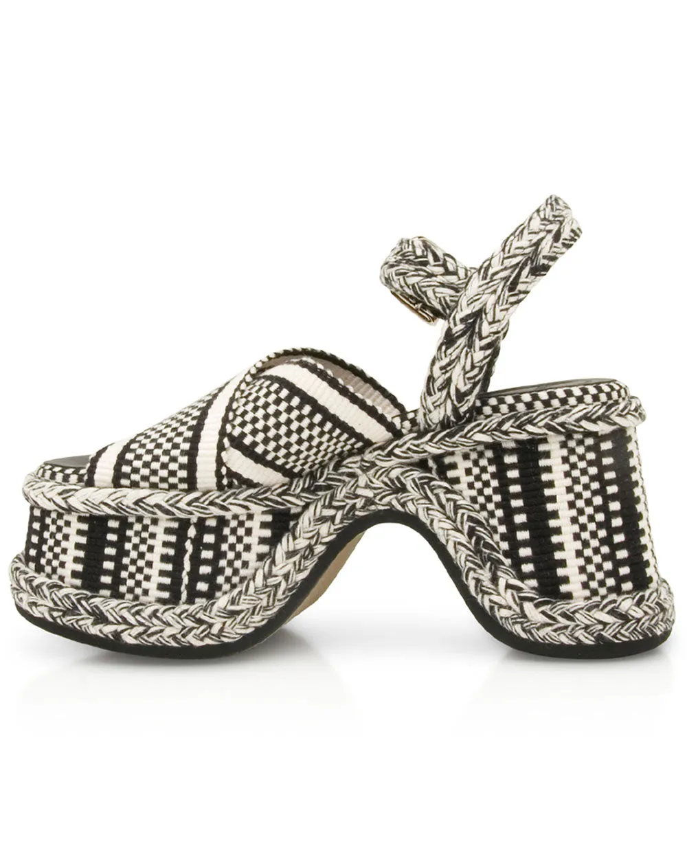 Meril Platform Sandal in Black and White