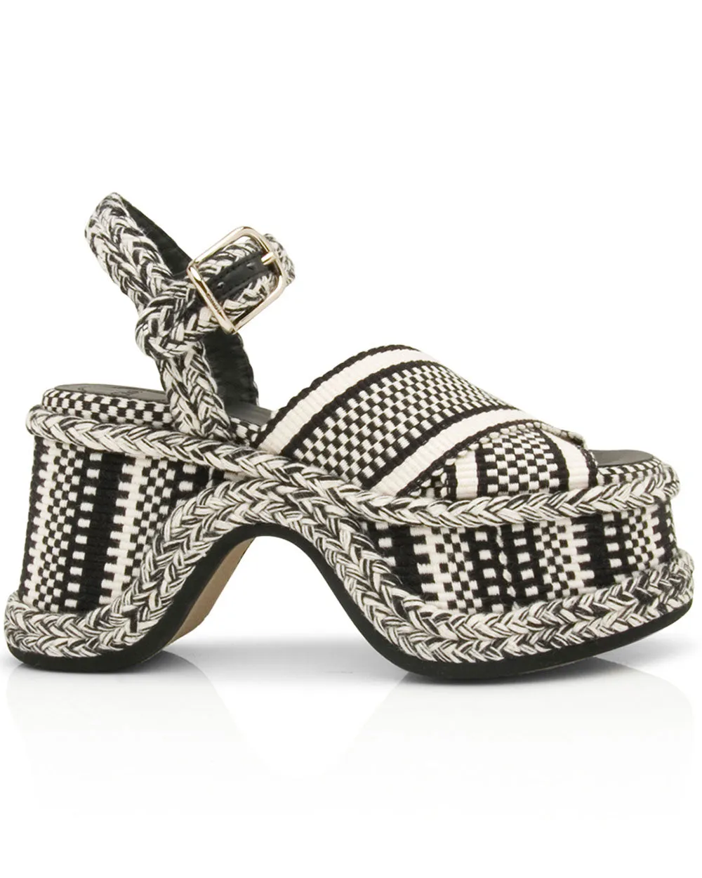 Meril Platform Sandal in Black and White