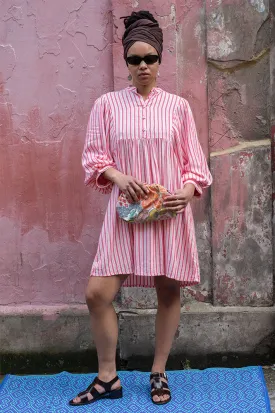 Petite Mendigote Riga Blush Stripe Dress