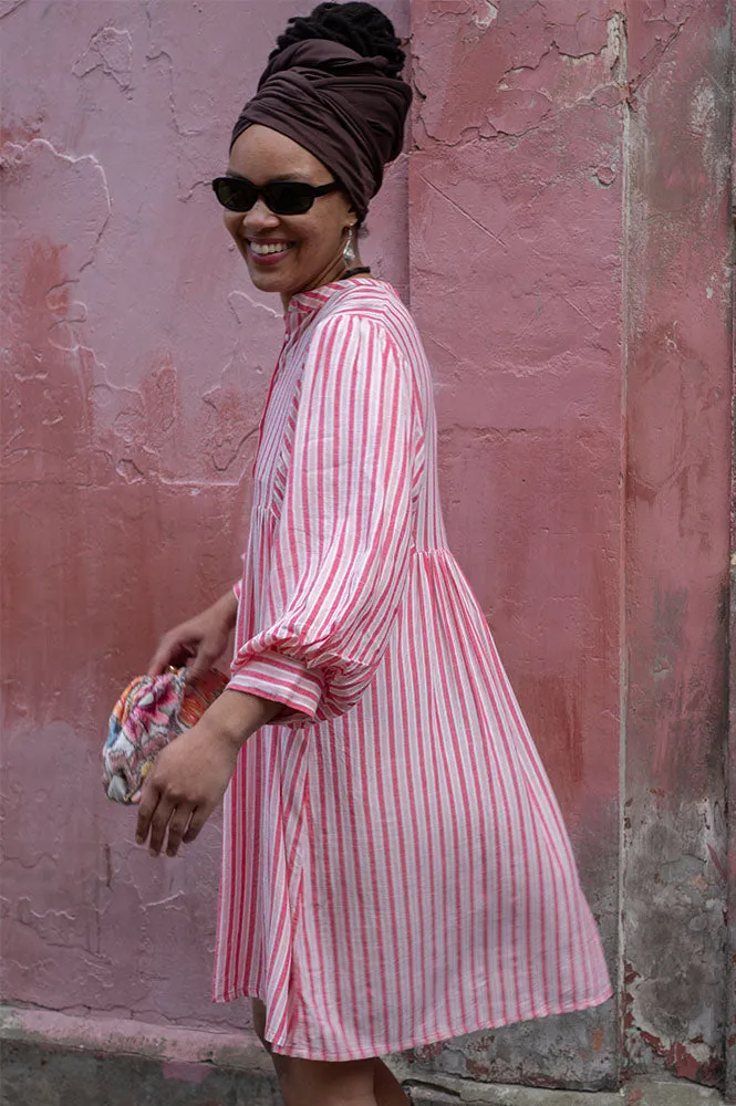 Petite Mendigote Riga Blush Stripe Dress