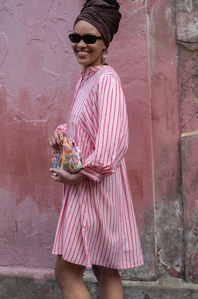 Petite Mendigote Riga Blush Stripe Dress