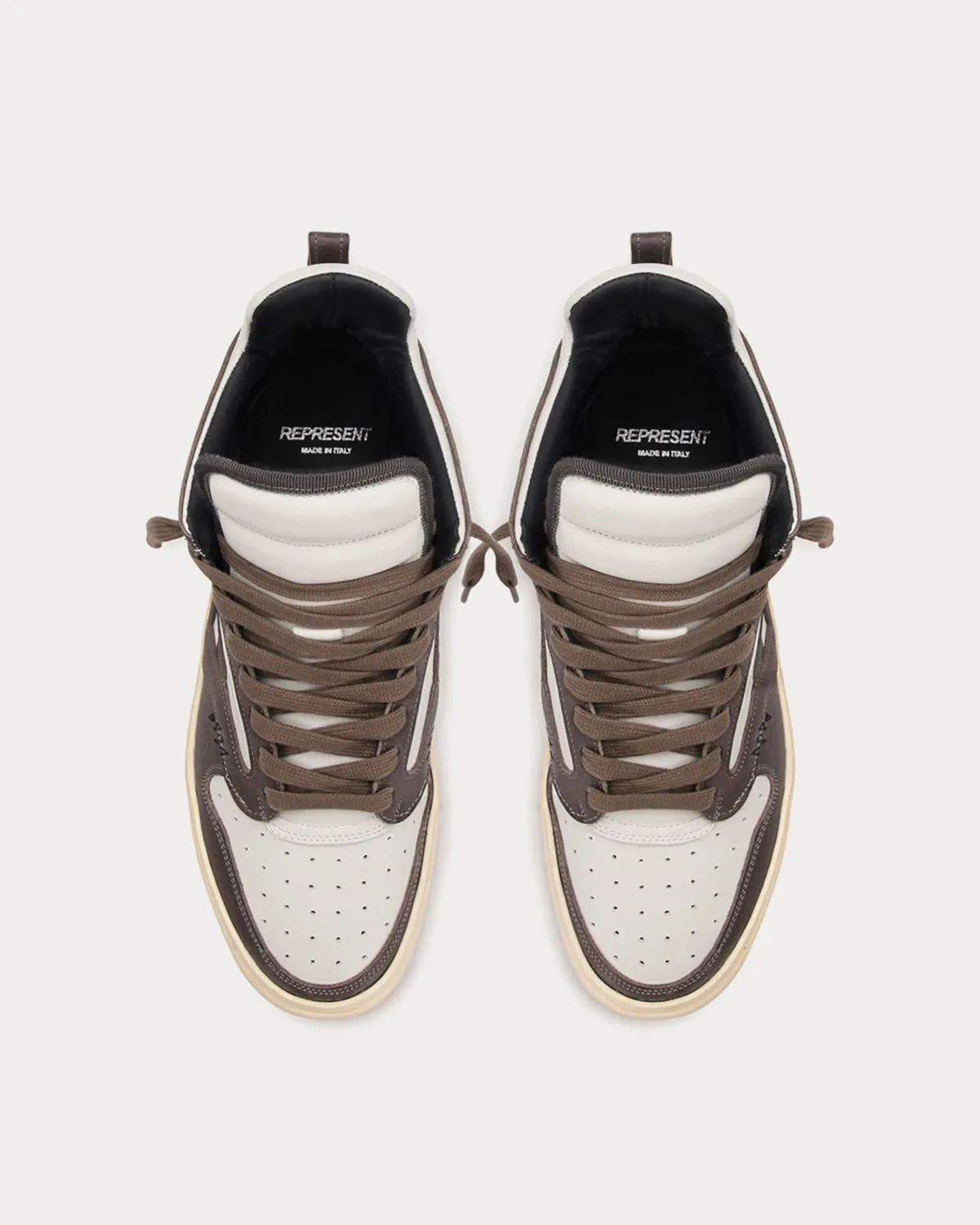 REPTOR Brown & White High Top Sneakers