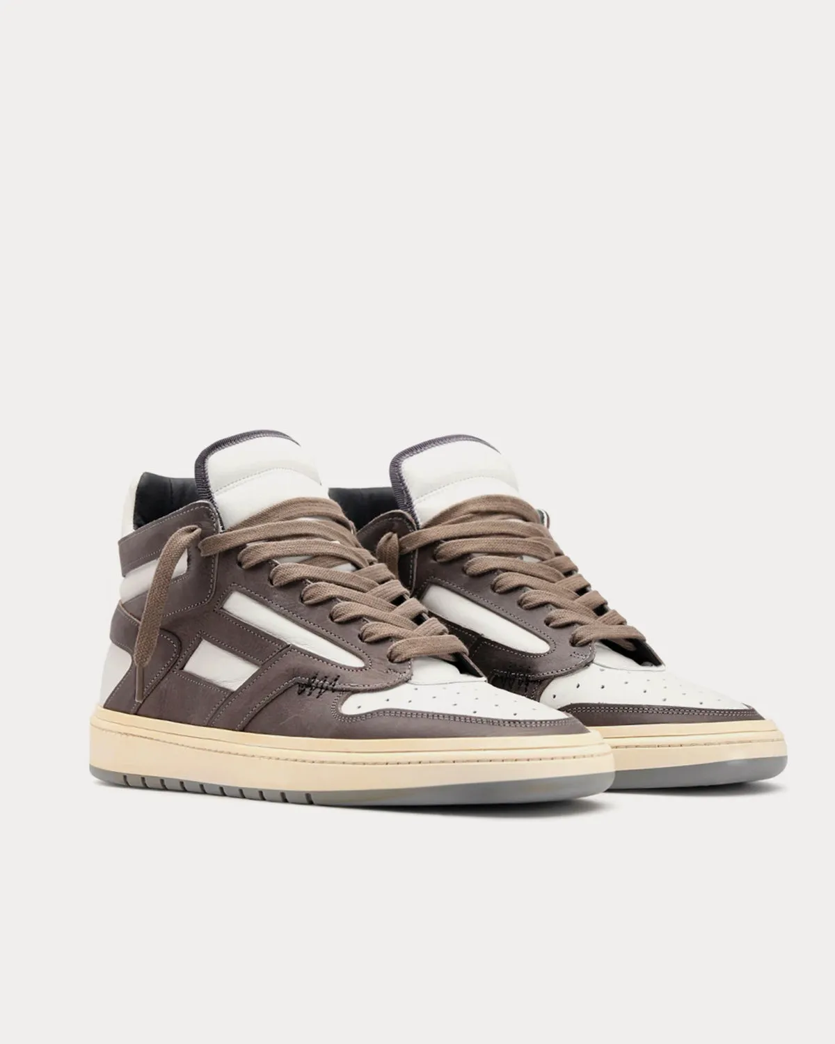 REPTOR Brown & White High Top Sneakers