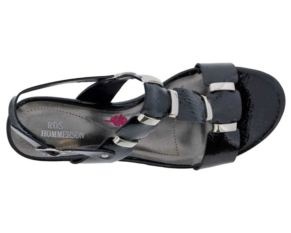 Ros Hommerson Willow Women Adjustable Sandal In Black Patent