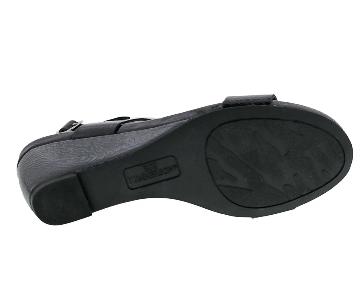 Ros Hommerson Willow Women Adjustable Sandal In Black Patent
