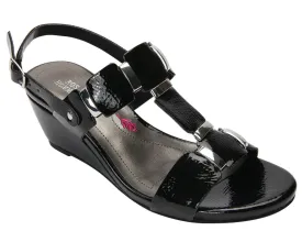 Ros Hommerson Willow Women Adjustable Sandal In Black Patent