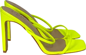 Simmi London Nabila Neon Yellow Two Part Strap Mules UK 7 EU 40 👠