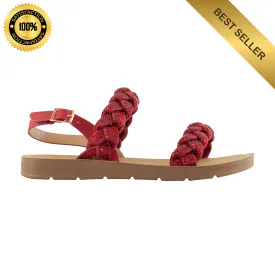 Stellar - Wide Fit Embellished Braided Straps Platform Sandals, Comfort Sole, Trendy Summer Footwear, Supportive Design, Perfect for All-Day Wear