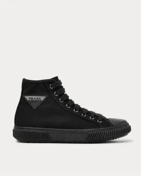 Stratus Logo-Appliquéd Canvas High-Top  Black high top sneakers