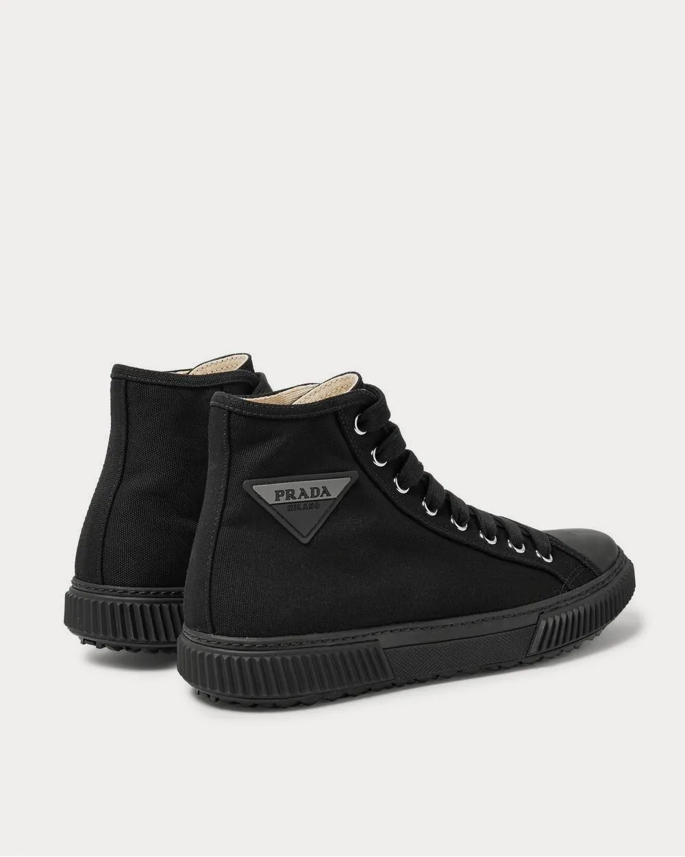 Stratus Logo-Appliquéd Canvas High-Top  Black high top sneakers